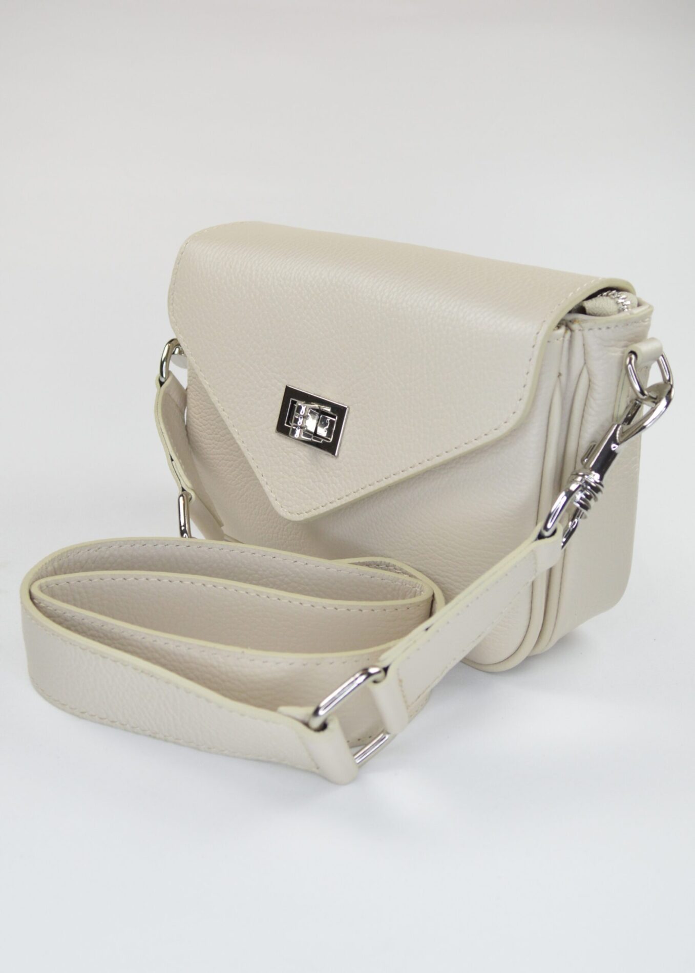 Livia – Strakke & Elegante Echt Lederen Crossbody Bag, Crème